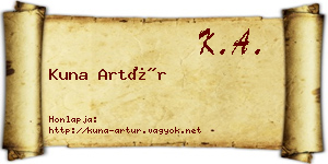 Kuna Artúr névjegykártya